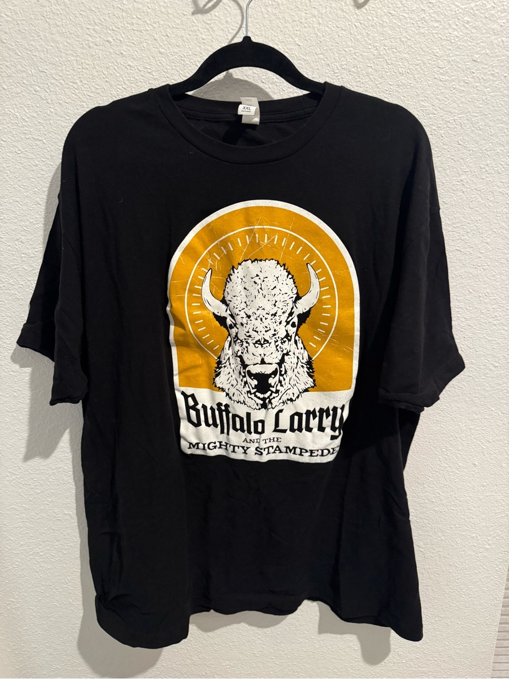 Tultex Black Graphic Tee with Mustard Accent